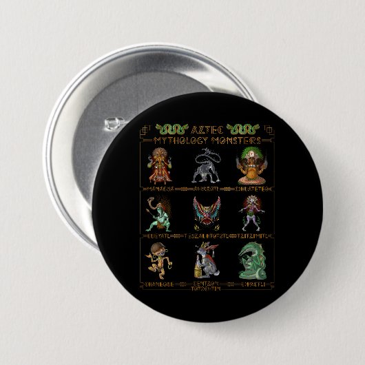 Mythology Monsters Ronde Button 7,6 Cm (Voorkant /achterkant)