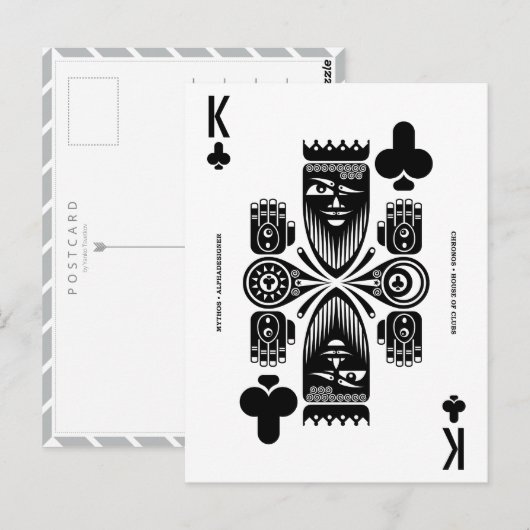 Mythos Chronos King of Clubs Briefkaart (Voorkant / Achterkant)
