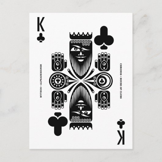 Mythos Chronos King of Clubs Briefkaart (Voorkant)