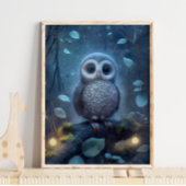 Mytical Blue Owl Print | Owl Print
