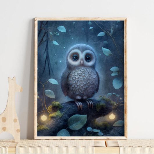 Mytical Blue Owl Print | Owl Print