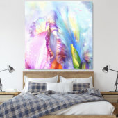 Mytical roze blauw Abstract Sierkussen Canvas Afdruk (Insitu (Slaapkamer))