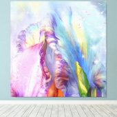 Mytical roze blauw Abstract Sierkussen Canvas Afdruk (Insitu (Houten vloer))