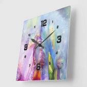 Mytical roze blauw Abstract Vierkante Klok (Hoek)