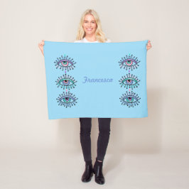 Mytical Spiritueel Eyes Blue Fleece Blanket