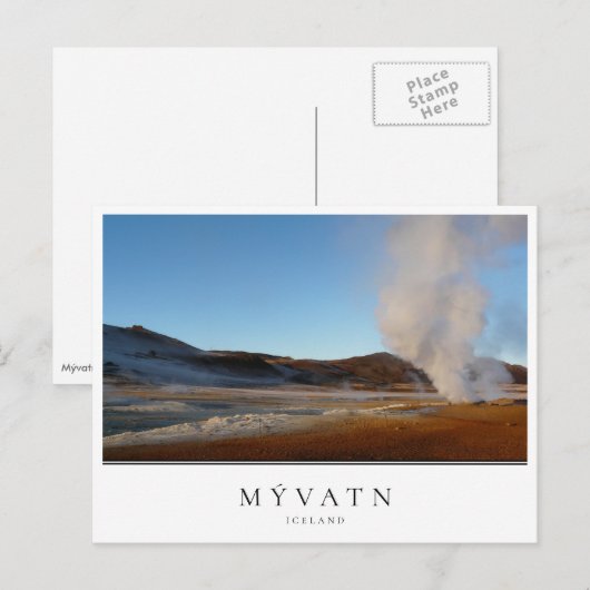 Myvatn geothermisch gebied landschap in IJsland Briefkaart (Voorkant / Achterkant)