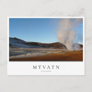 Myvatn geothermisch gebied landschap in IJsland Briefkaart