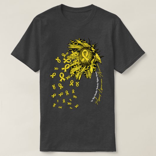 Myxoïd Liposarcoom Bewustzijn zonnebloem niemand v T-shirt (Design voorkant)