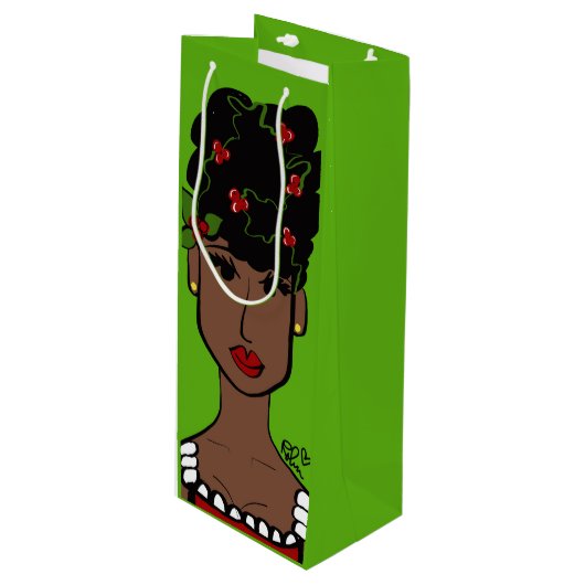 Mz-kerstwijn met cadeautas (Voorkant Gekanteld)