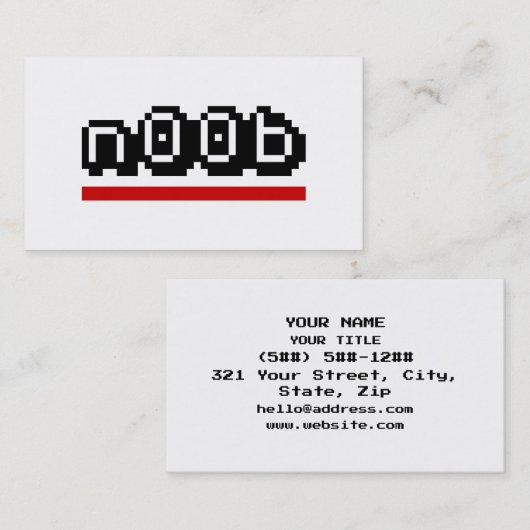 n00b visitekaartje (Voorkant / Achterkant)