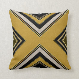 n2 Geometry Art Deco Black Gold Cushion Pillow Kussen
