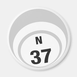 N37 Bingo ball fridge magnet