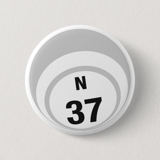 N37 Bingo Ball-toets Ronde Button 5,7 Cm (Voorkant)