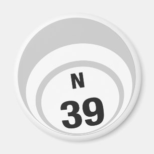 N39 Bingo ball fridge magnet