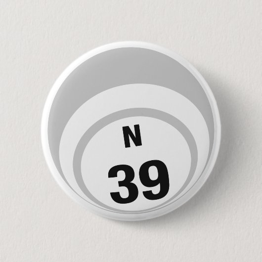 N39 Bingo Ball-toets Ronde Button 5,7 Cm (Voorkant)