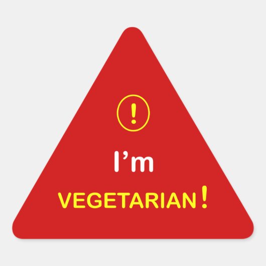 N3 - Eten Alert ~ Ik ben VEGETARIËR. Sticker (Voorkant)
