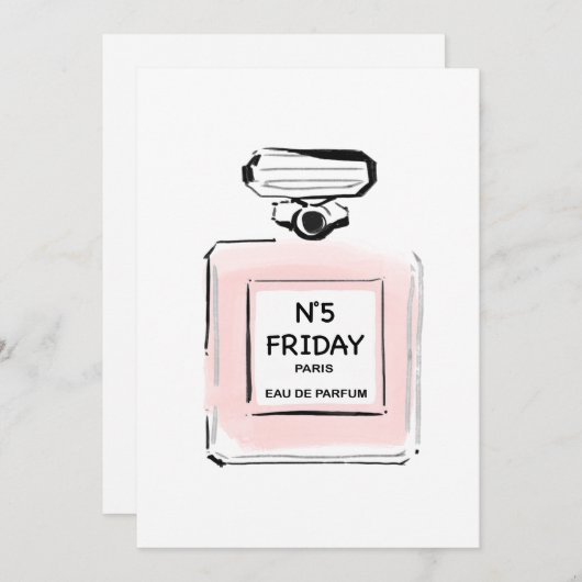 N5 Vrijdag Parijs Parfum fles Notitiekaartje (Voorkant / Achterkant)