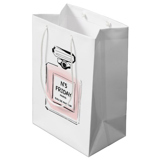 N5 Vrijdag Parijs Parfume fles Medium Cadeauzakje (Achterkant Gekanteld)