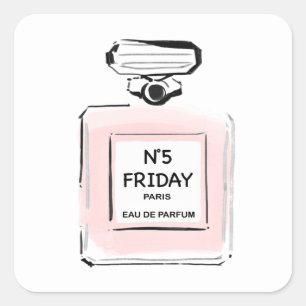 N5 Vrijdag Parijs Parfume fles Vierkante Sticker