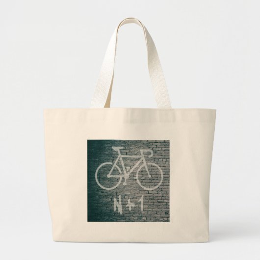 N+1 Bike Graffiti Grote Tote Bag (Voorkant)