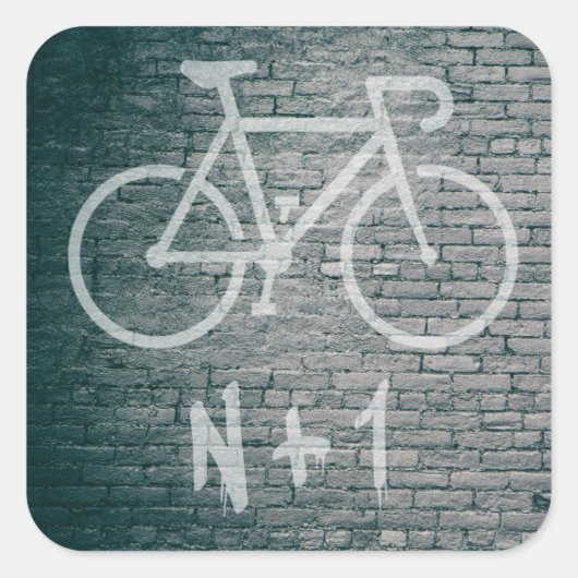 N+1 Bike Graffiti Vierkante Sticker (Voorkant)