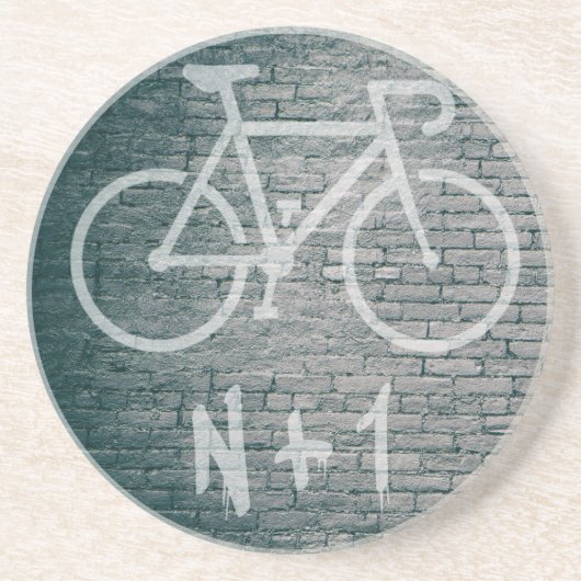 N+1 Bike Graffiti Zandsteen Onderzetter (Voorkant)