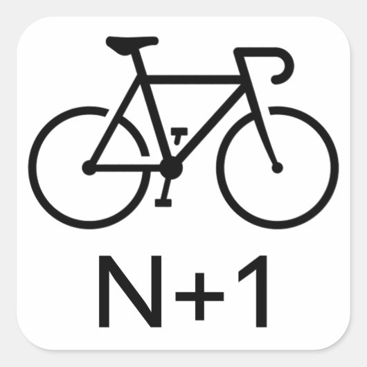 N+1 Bike Vierkante Sticker (Voorkant)