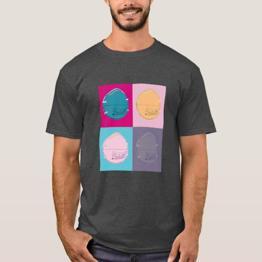 N-95 Maskers Pop Art Stijl T-shirt (Voorkant)