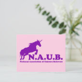 N.A.U.B. Unicorn Believers Briefkaart (Staand voorkant)