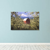 N.A., USA, Oregon, Hood River County. Red Canvas Afdruk (Insitu (Houten vloer))