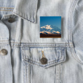 N.A., VS, Alaska. Mt. McKinley in Denali Vierkante Button 5,1 Cm (In situ)