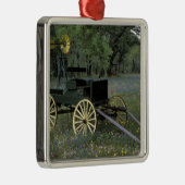 N.A., VS, Texas, Devine, Oude wagen en Metalen Ornament (Rechts)