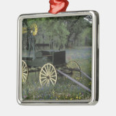 N.A., VS, Texas, Devine, Oude wagen en Metalen Ornament (Links)