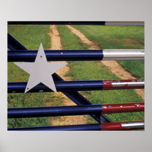 N.A., VS, Texas, Lake Buchanan, Texas flag Poster