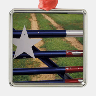 N.A., VS, Texas, Lake Buchanan, vlag van Texas Metalen Ornament