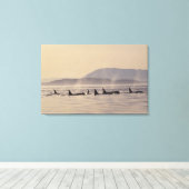 N.A., VS, Washington, San Juan-eilanden Orka Canvas Afdruk (Insitu (Houten vloer))
