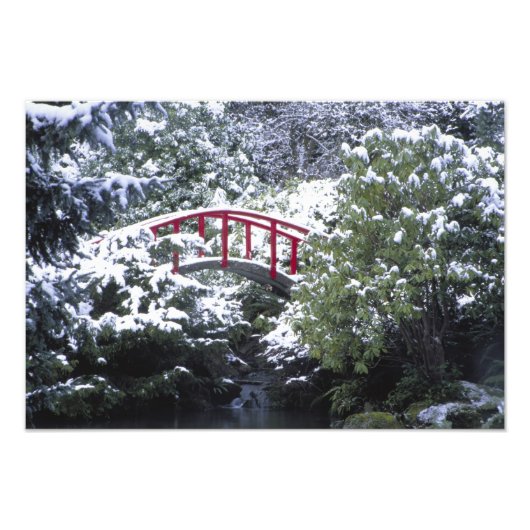 N.A., VS, Washington, Seattle. Maanbrug in Foto Afdruk (Voorkant)