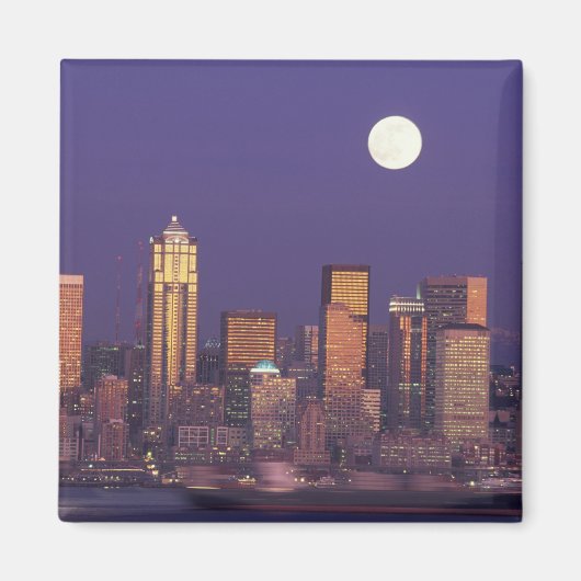 N.A., VS, Washington, Seattle Seattle silhouet Magneet (Voorkant)