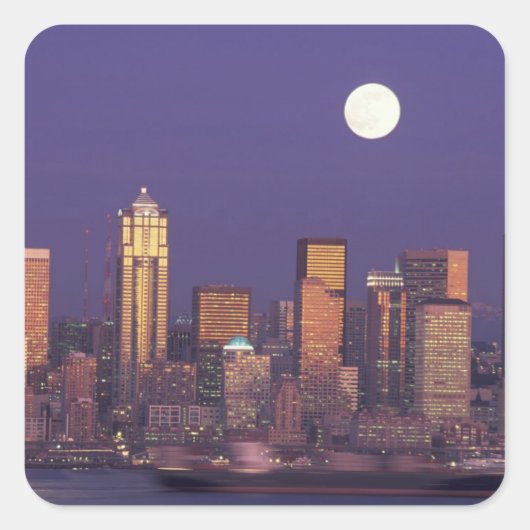 N.A., VS, Washington, Seattle Seattle skyline Vierkante Sticker (Voorkant)