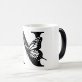N Alfabet zwarte vlinder Magische Mok (Voorkant rechts)