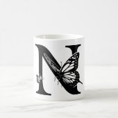 N Alfabet zwarte vlinder Magische Mok (Center)