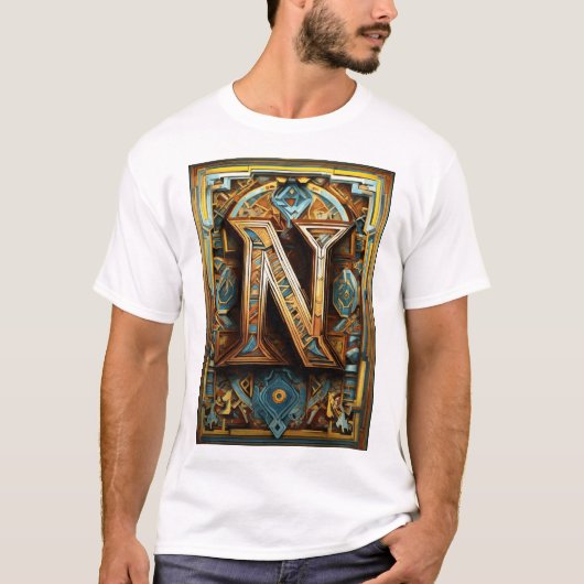 N alfabetnaam t-shirt (Voorkant)