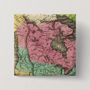 N Amerika Vierkante Button 5,1 Cm