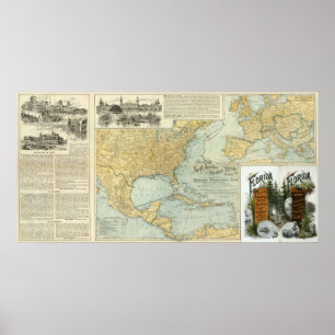 N Amerika, W Europe passagierslijnen Poster
