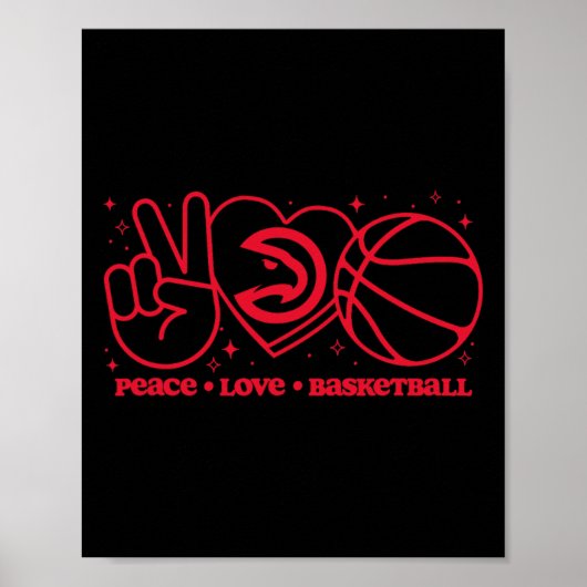 N Atlanta Hawks Peace Love Sketll Poster (Voorkant)
