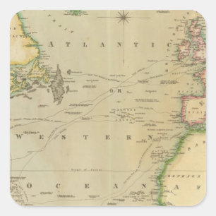 N Atlantische Oceaan Vierkante Sticker