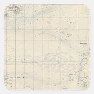 N Atlantische Oceaan Vierkante Sticker