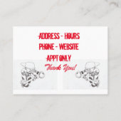 N-bandkoper van rode, witte en zwarte banden visitekaartje (Achterkant)