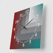 N - blauwgroen grauwe Bourgogne Vierkante Klok (Hoek)