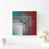 N - blauwgroen grauwe Bourgogne Vierkante Klok (Huis)